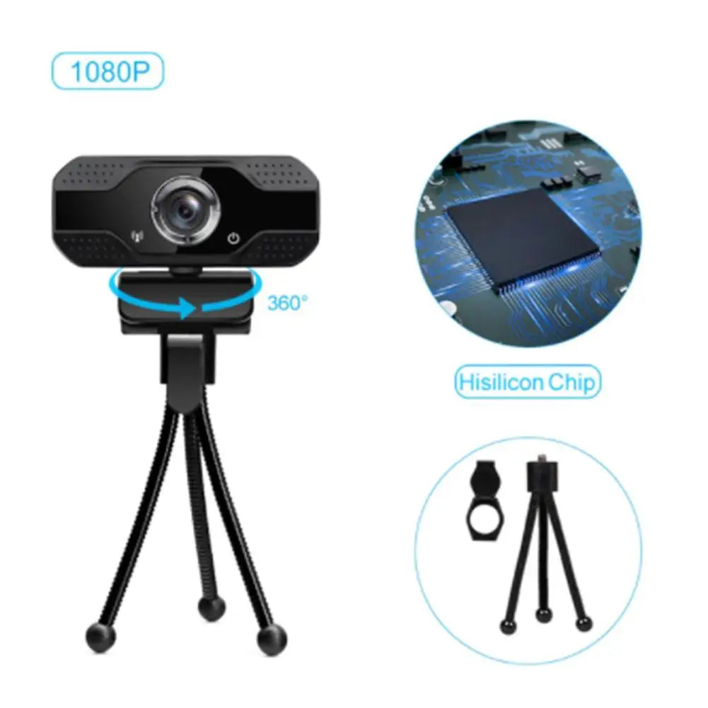1080P HD USB Webcam with Microphone – Auto Focus, Plug & Play,