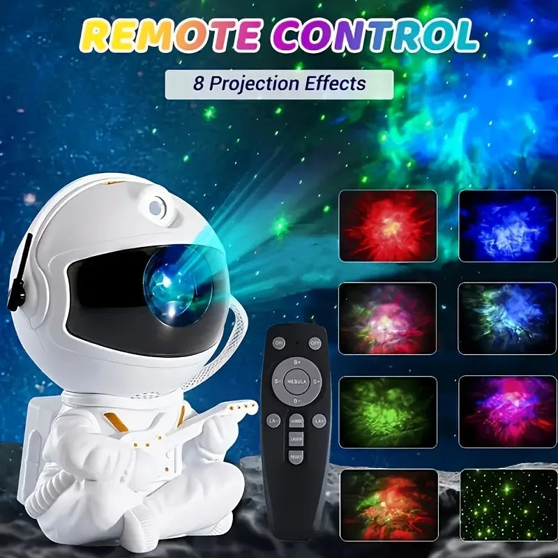 Astronaut Galaxy Star Projector – 8-Mode Starry Night Ceiling Lamp with Remote
