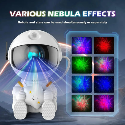 Astronaut Galaxy Star Projector – 8-Mode Starry Night Ceiling Lamp with Remote